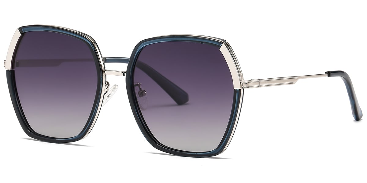 Square Sunglasses blue+gradient_grey_polarized