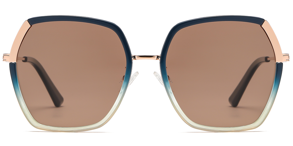 Square Sunglasses gradient_blue+amber_polarized