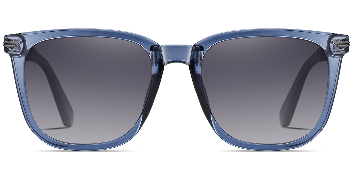 Square Sunglasses translucent-blue+gradient_grey_polarized