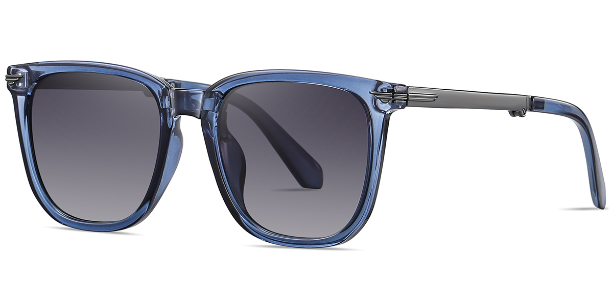 Square Sunglasses translucent-blue+gradient_grey_polarized