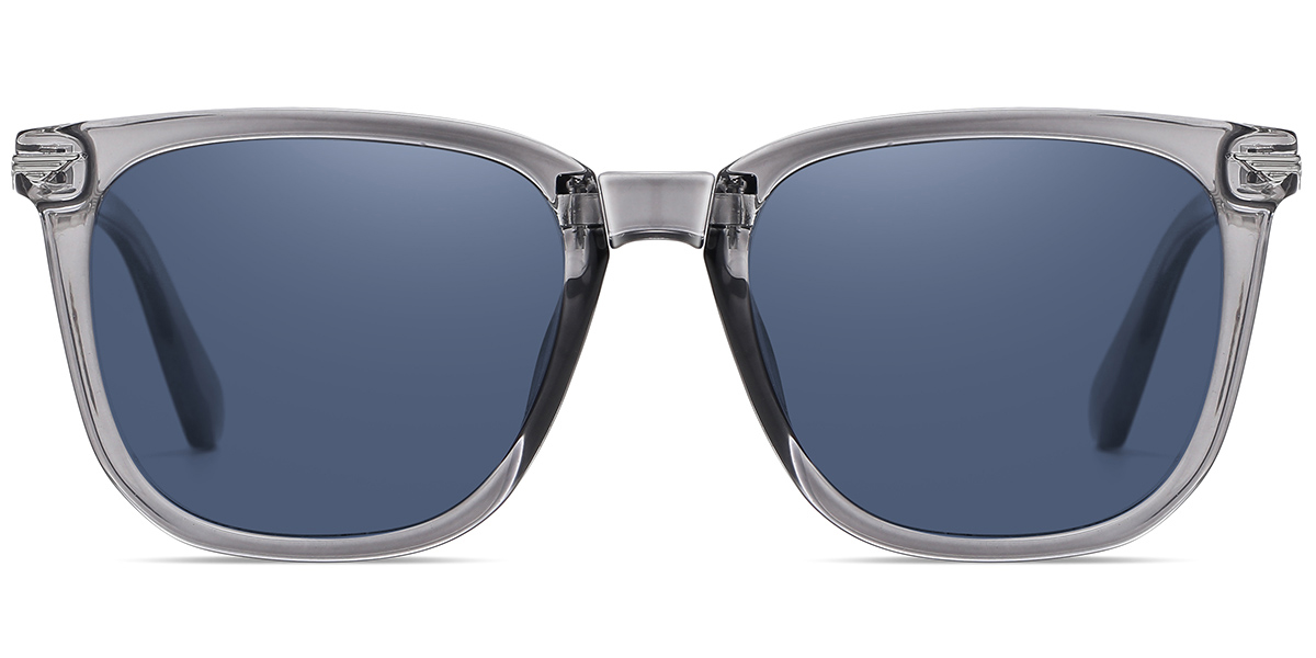 Square Sunglasses translucent-grey+blue_polarized