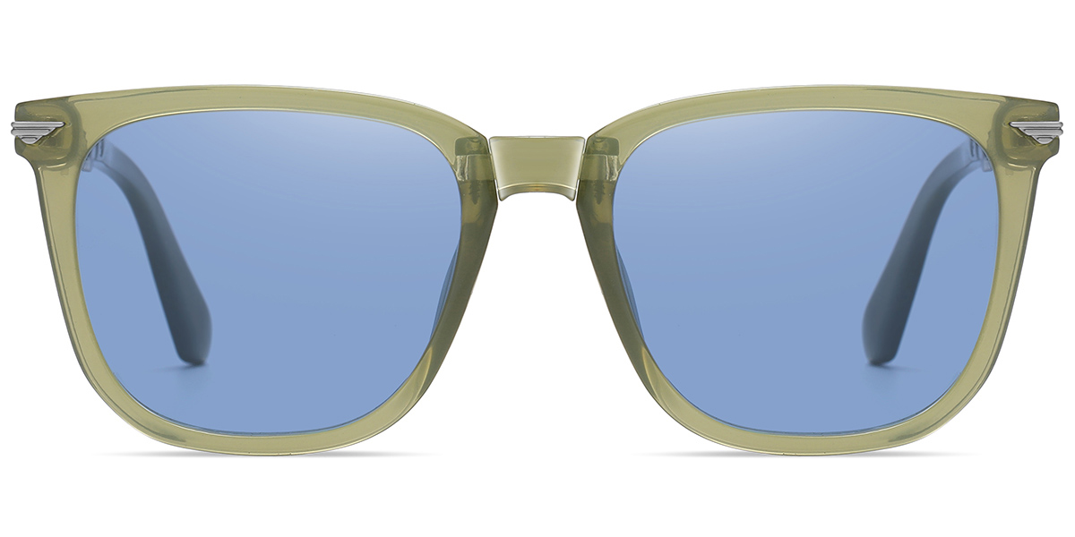 Square Sunglasses translucent-green+light_blue_polarized