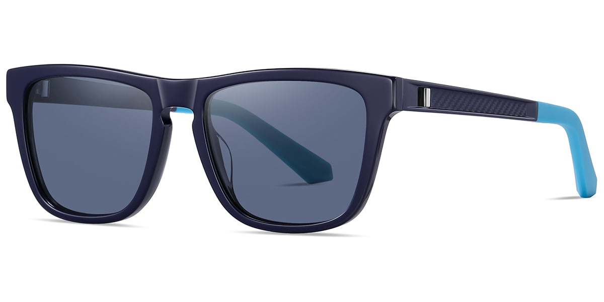 Acetate Square Sunglasses dark_blue+blue_polarized