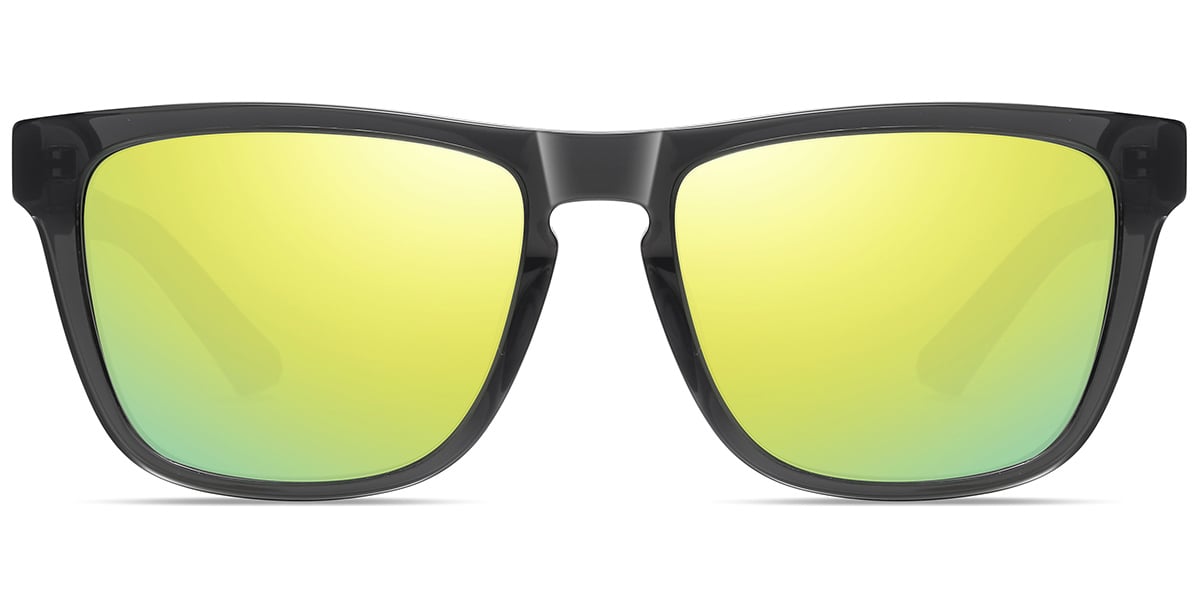 Acetate Square Sunglasses translucent-grey+mirrored_yellow_polarized
