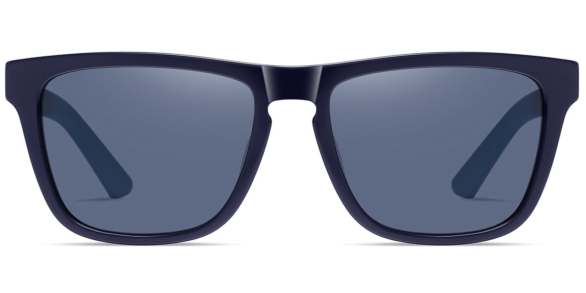 Acetate Square Sunglasses dark_blue+blue_polarized