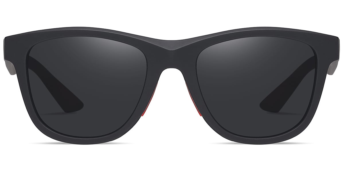 Square Sunglasses black+dark_grey_polarized