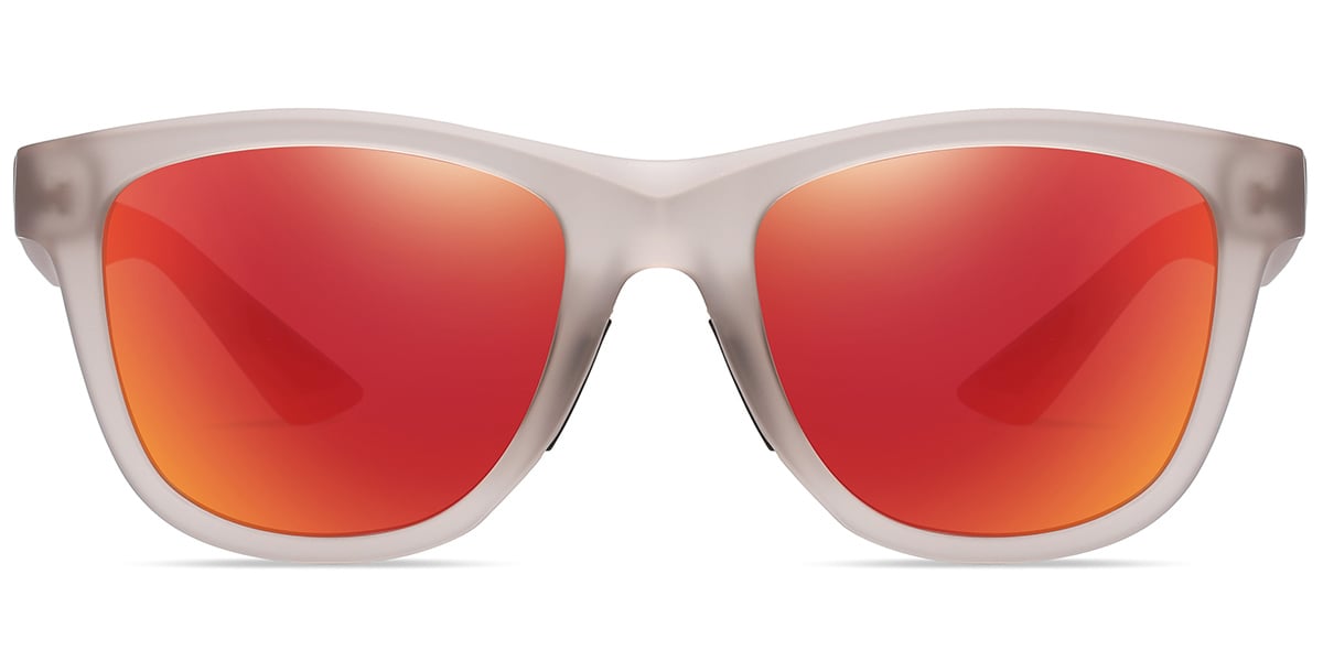 Square Sunglasses translucent-brown+mirrored_red_polarized