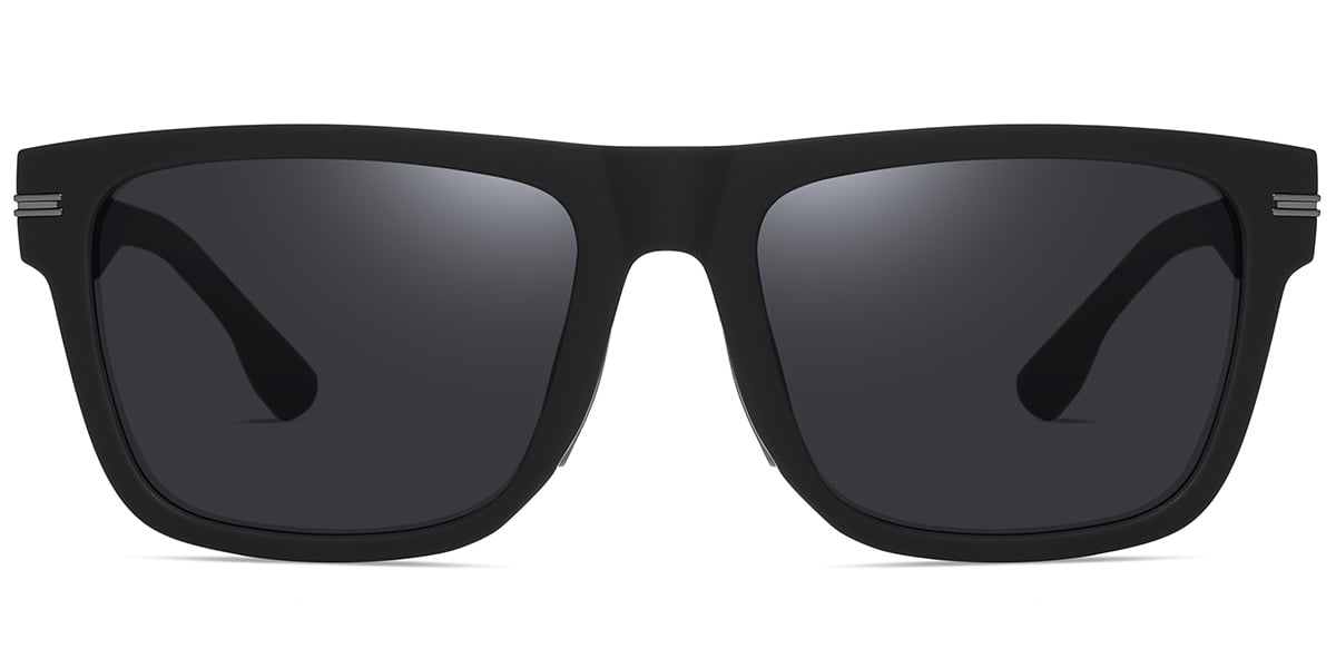 Square Sunglasses black+dark_grey_polarized