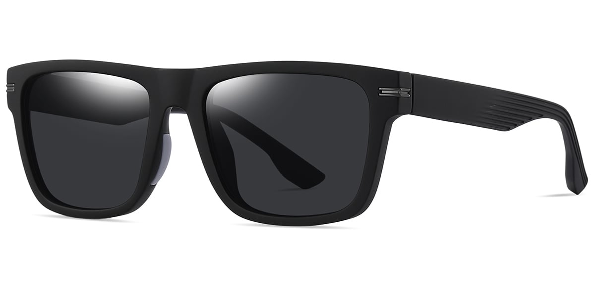 Square Sunglasses black+dark_grey_polarized