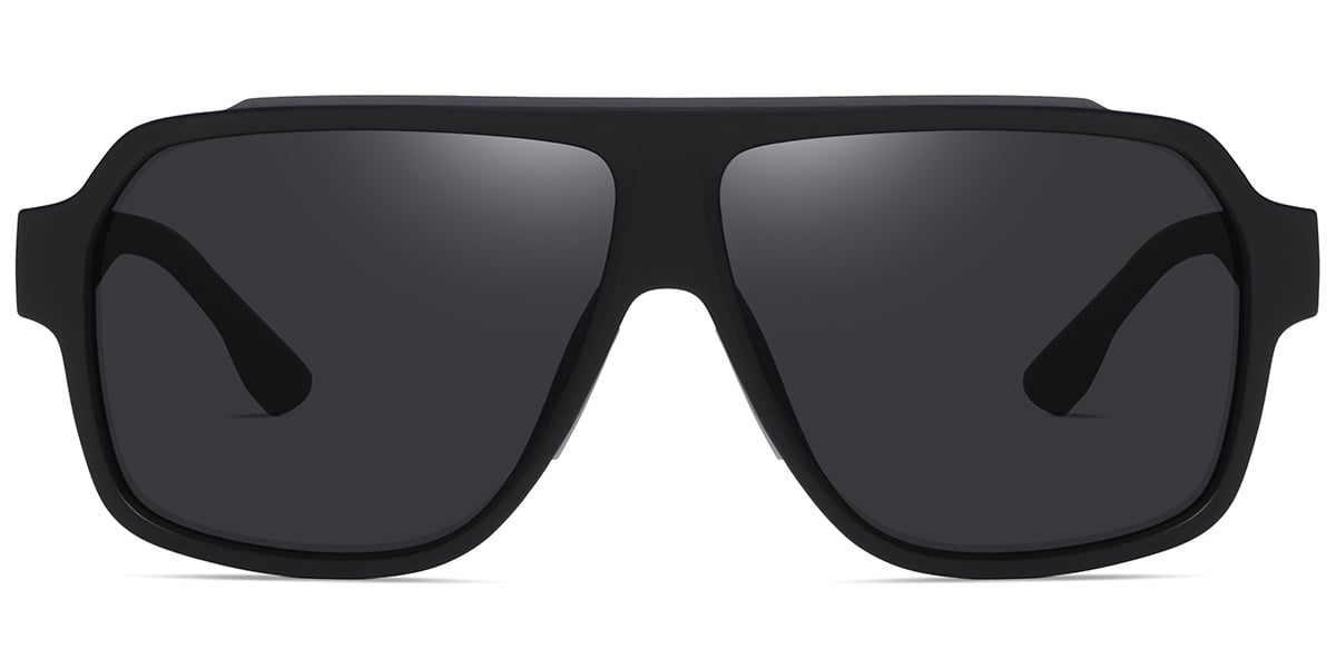 Square Sunglasses black+dark_grey_polarized