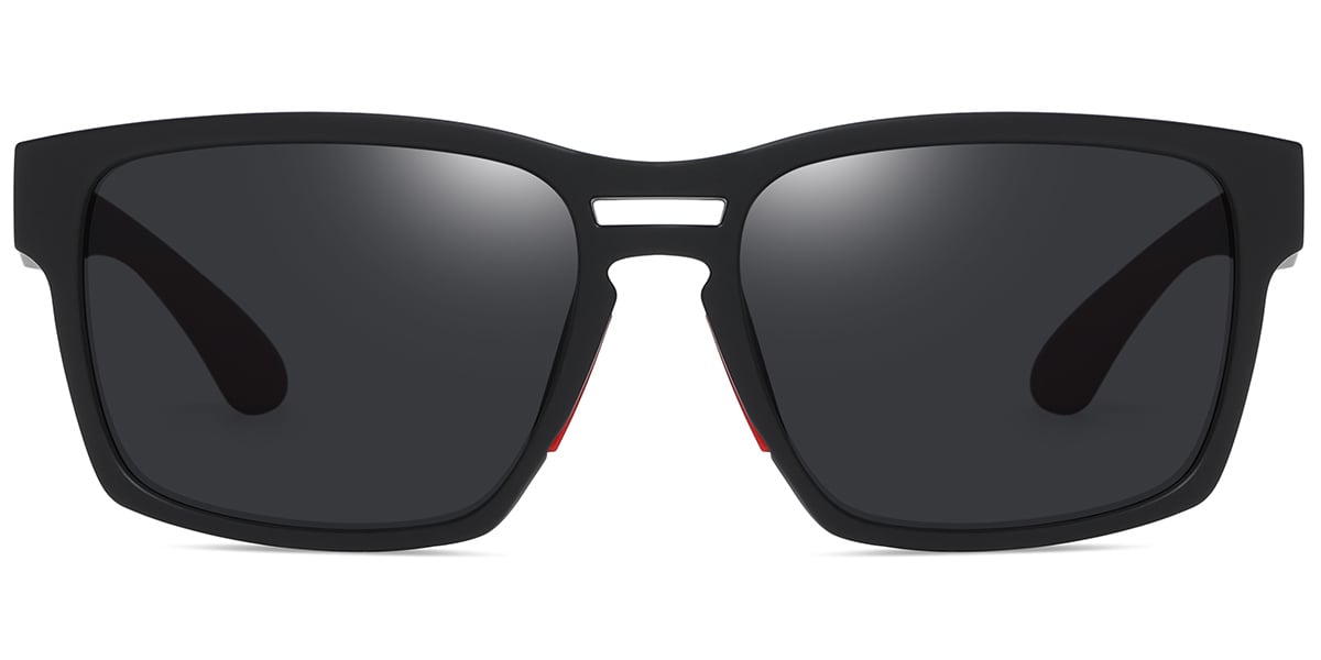 Square Aviator Sunglasses black+dark_grey_polarized