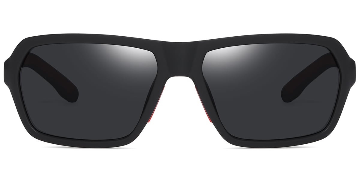 Rectangle Sunglasses black+dark_grey_polarized