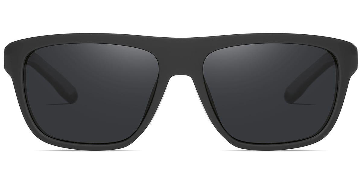 Rectangle Sunglasses black+dark_grey_polarized