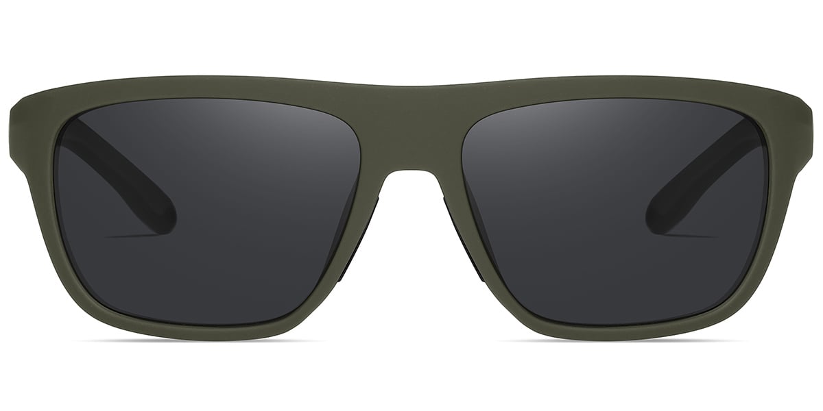 Rectangle Sunglasses green+dark_grey_polarized