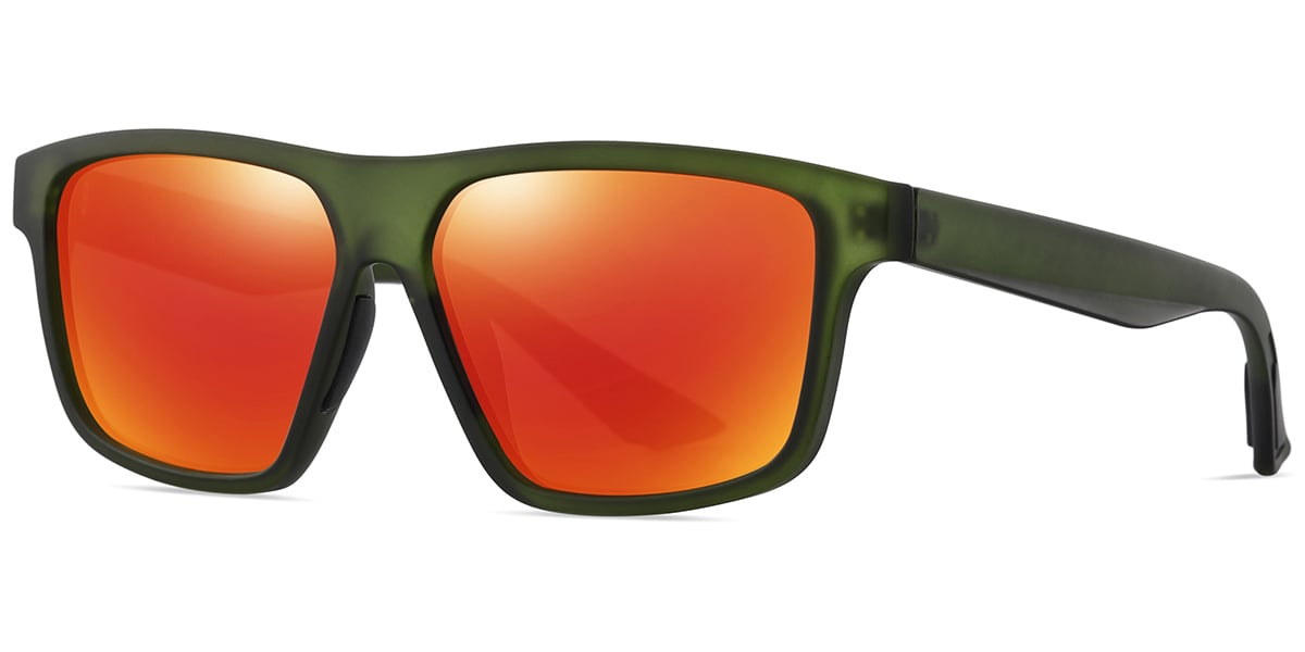 Square Sunglasses green+mirrored_red_polarized