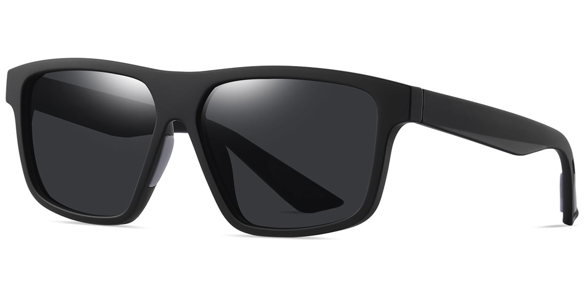 Square Sunglasses black+dark_grey_polarized