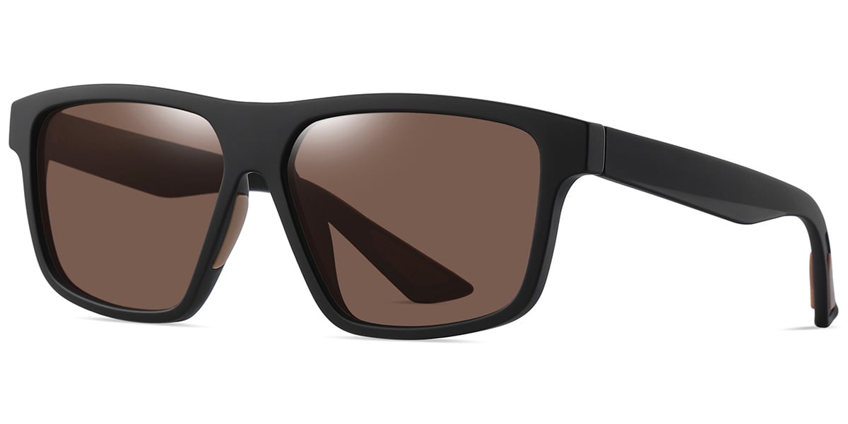 Square Sunglasses black+amber_polarized