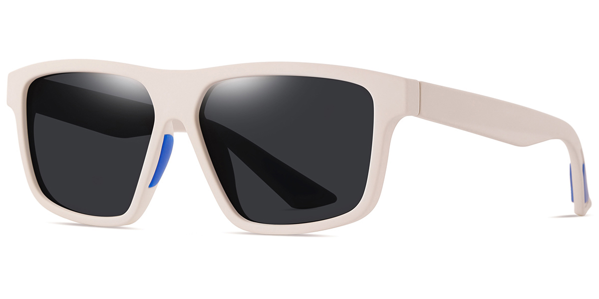 Square Sunglasses beige+dark_grey_polarized