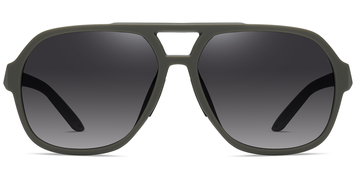 Aviator Sunglasses green+gradient_grey_polarized