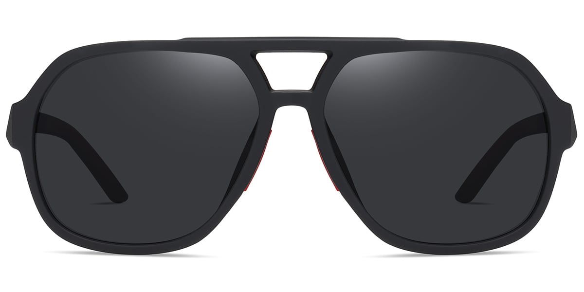Aviator Sunglasses black+dark_grey_polarized