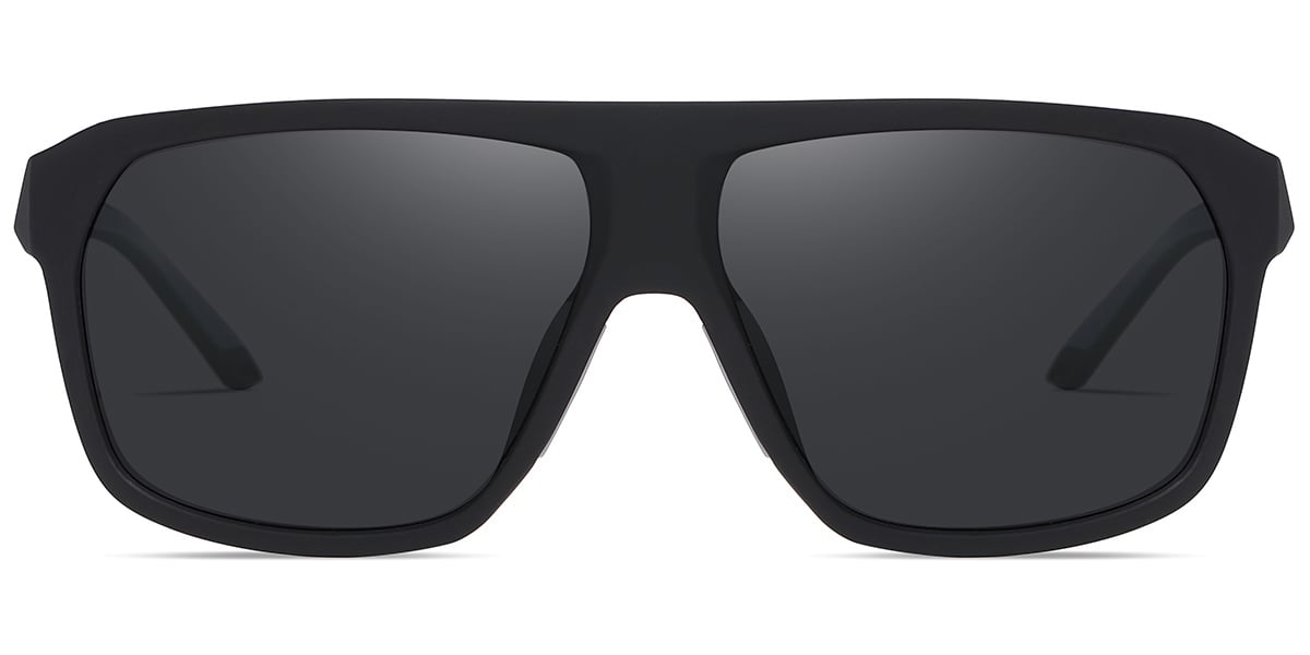 Square Sunglasses black+dark_grey_polarized