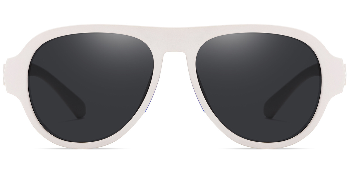 Geometric Sunglasses white+dark_grey_polarized