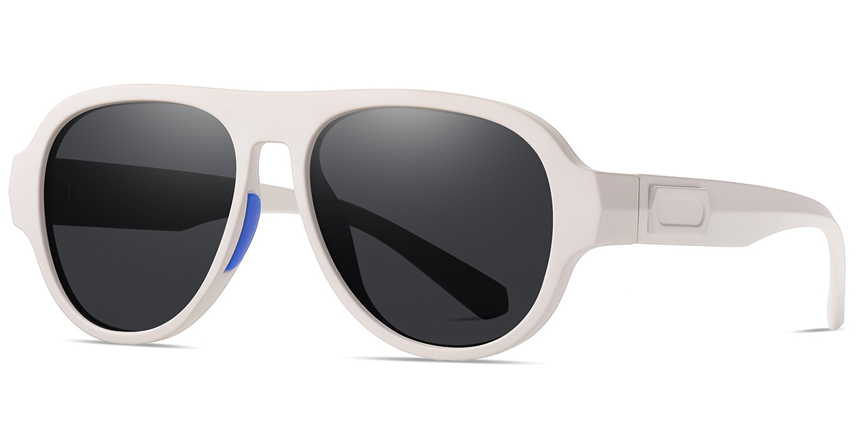 Geometric Sunglasses white+dark_grey_polarized