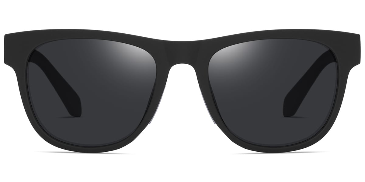 Square Sunglasses black+dark_grey_polarized