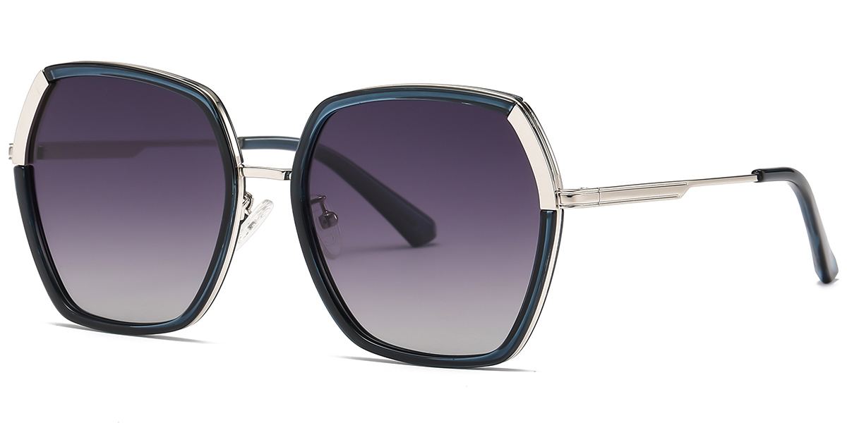 Square Sunglasses blue+gradient_grey_polarized