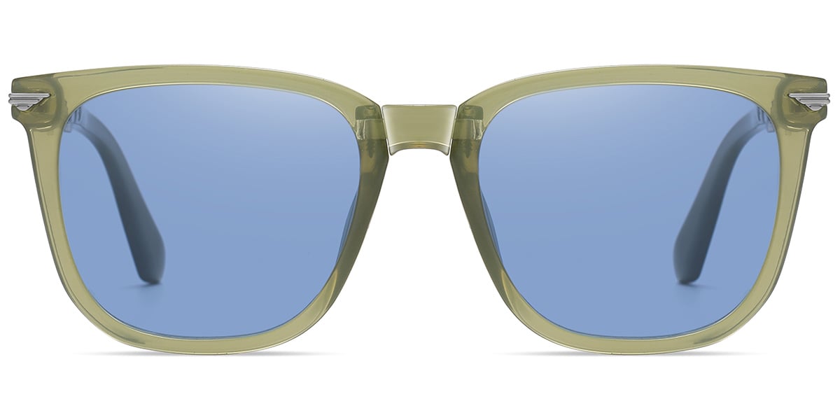 Square Sunglasses translucent-green+light_blue_polarized