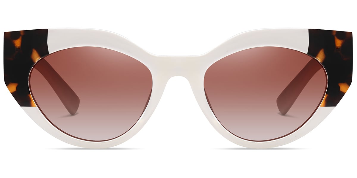 Geometric Sunglasses pattern-white+gradient_amber_polarized