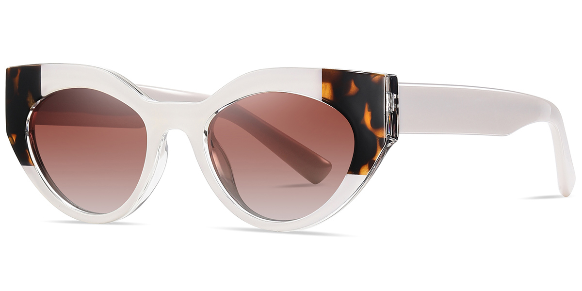 Geometric Sunglasses pattern-white+gradient_amber_polarized