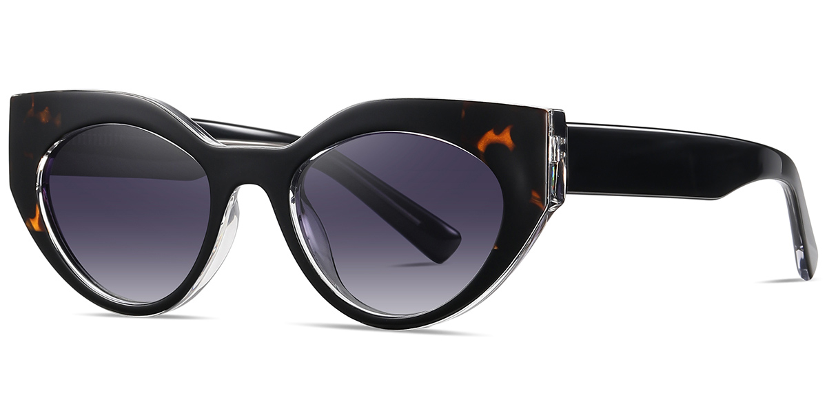 Geometric Sunglasses pattern-black+gradient_grey_polarized