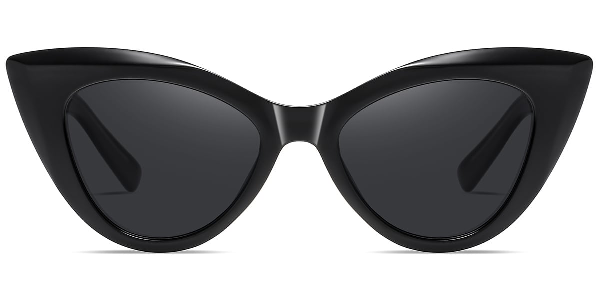 Cat Eye Sunglasses black+dark_grey_polarized