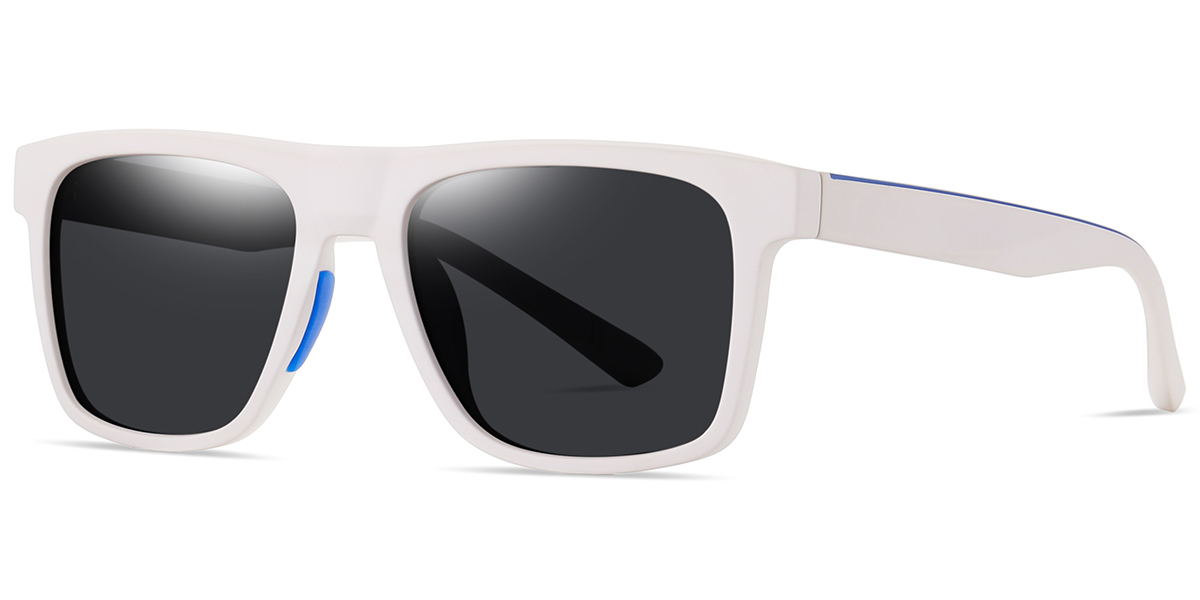 Square Sunglasses white+dark_grey_polarized