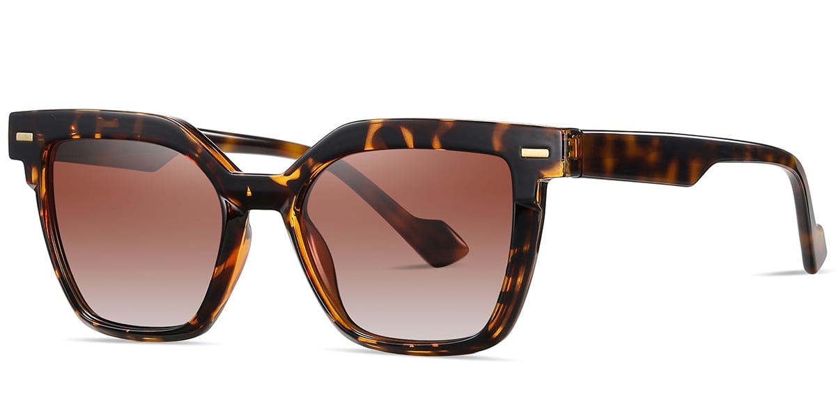 Acetate Square Sunglasses tortoiseshell+gradient_amber_polarized