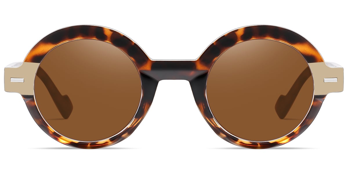 Acetate Round Sunglasses pattern-tortoiseshell+amber_polarized