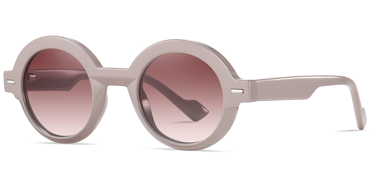 Acetate Round Sunglasses pink+amber_polarized