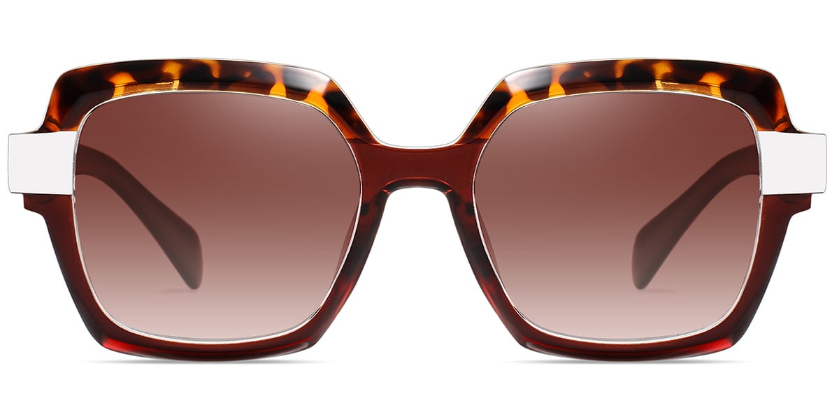 Acetate Square Sunglasses pattern-tortoiseshell+gradient_amber_polarized