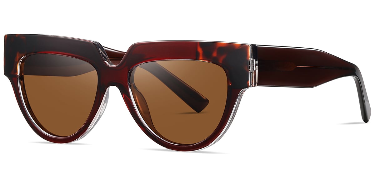 Acetate Geometric Sunglasses pattern-brown+amber_polarized