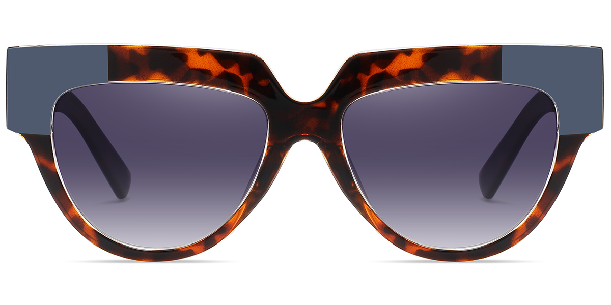 Acetate Geometric Sunglasses pattern-tortoiseshell+gradient_grey_polarized