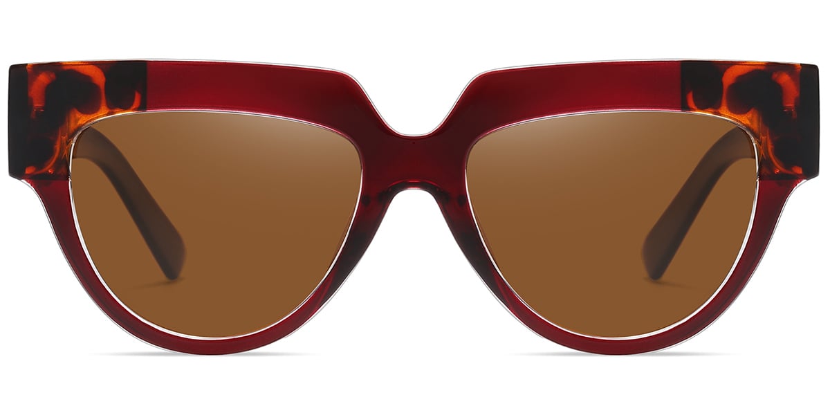 Acetate Geometric Sunglasses pattern-brown+amber_polarized