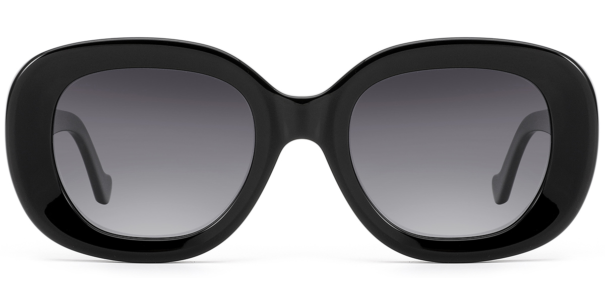 Acetate Square Sunglasses black+gradient_grey_polarized