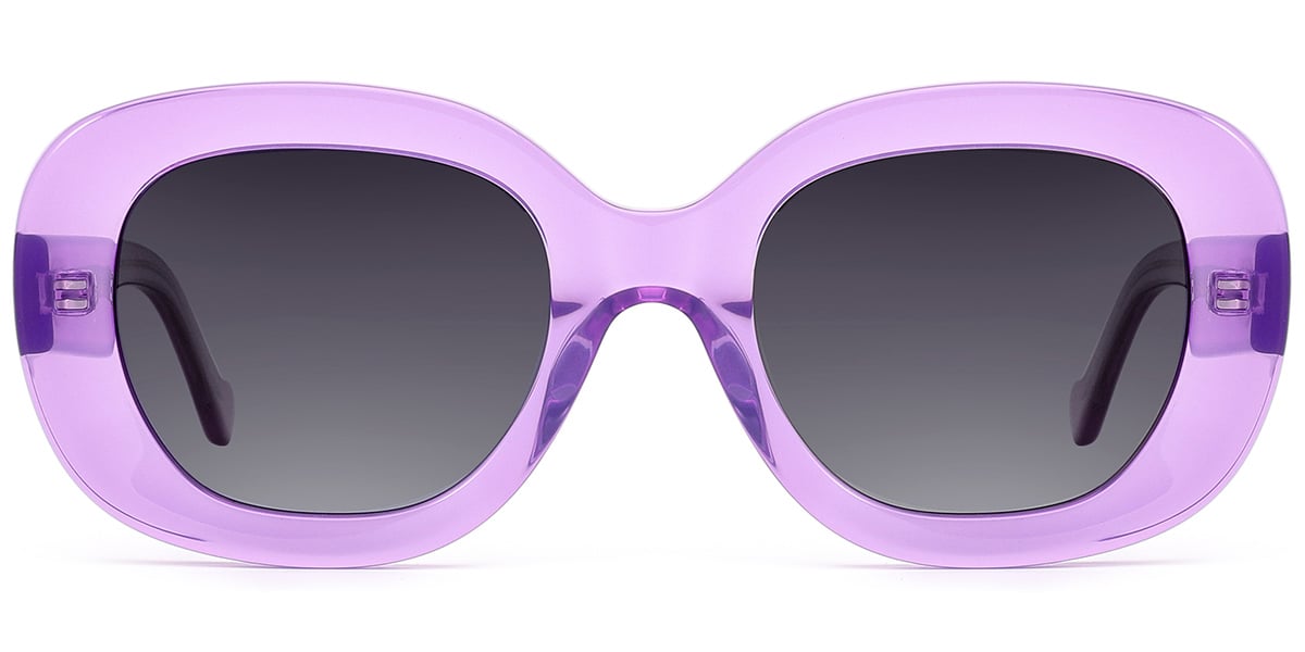 Acetate Square Sunglasses translucent-purple+gradient_grey_polarized