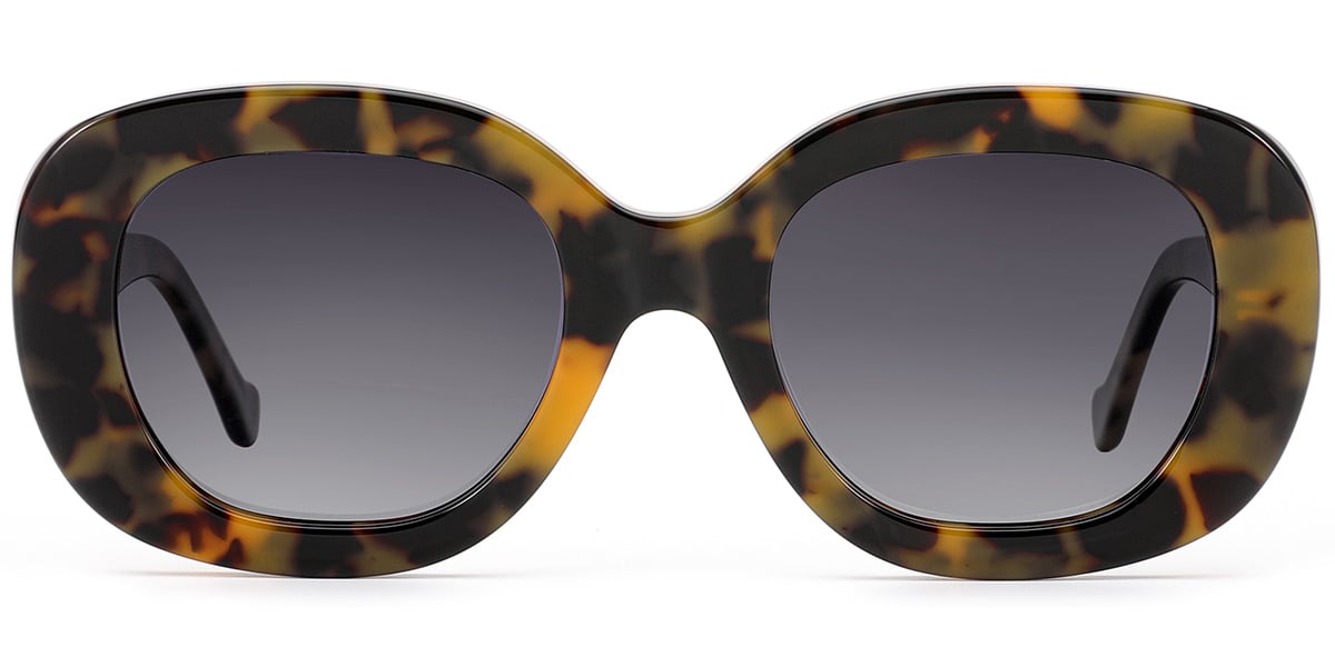 Acetate Square Sunglasses tortoiseshell+gradient_grey_polarized