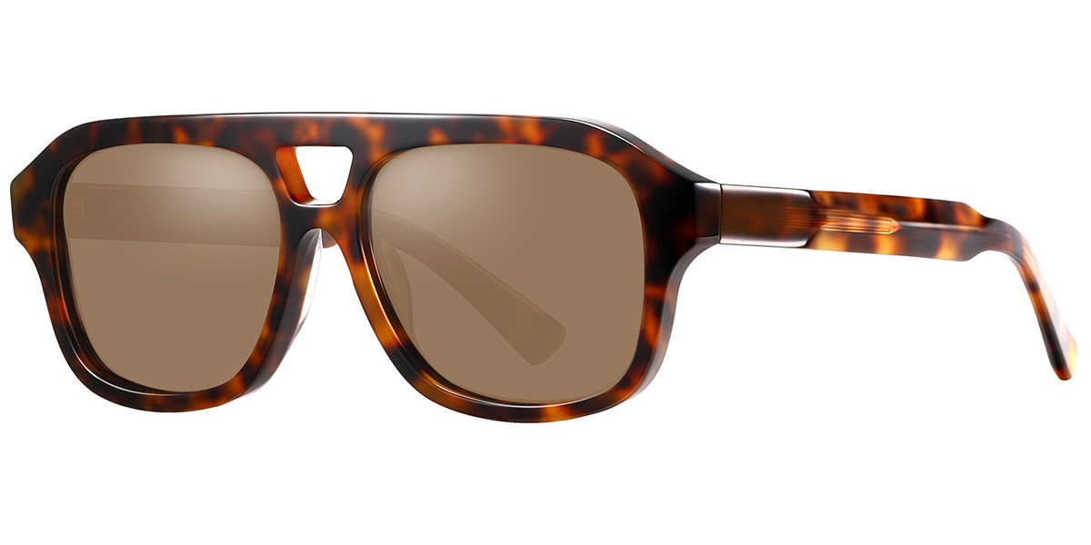 Acetate Aviator Sunglasses tortoiseshell+amber_polarized