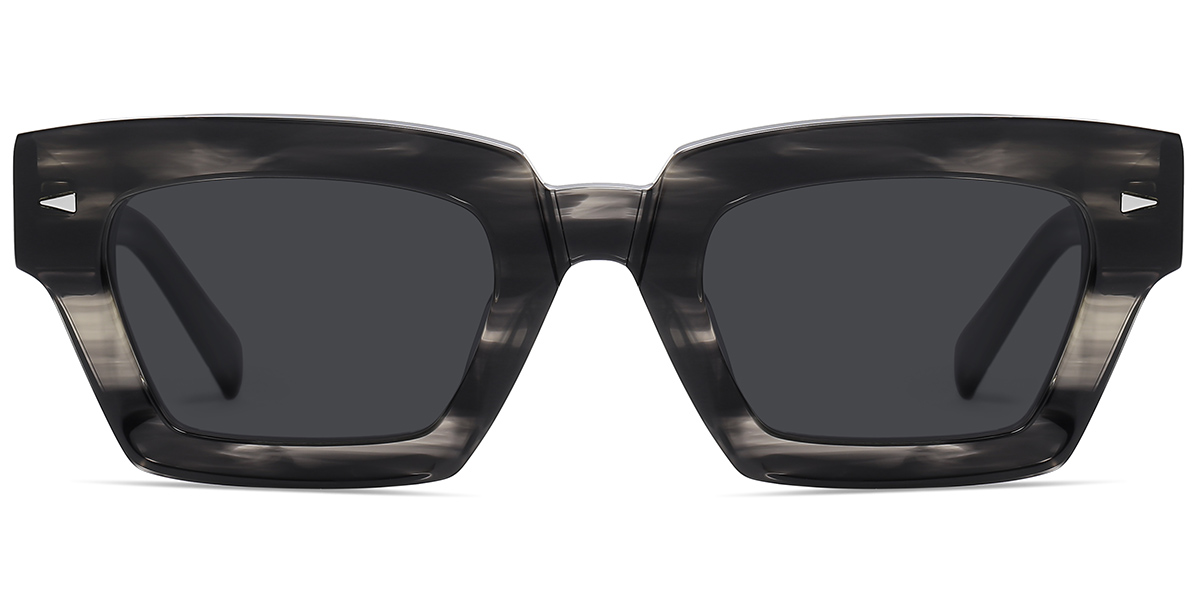 Acetate Square Sunglasses pattern-grey+dark_grey_polarized