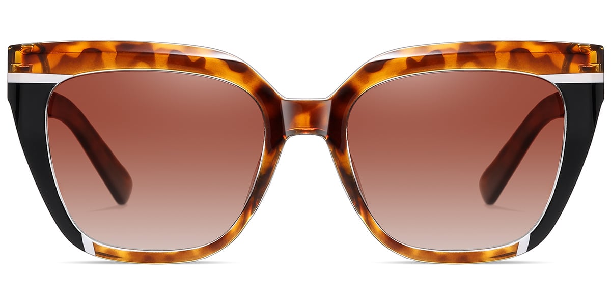 Acetate Square Sunglasses pattern-tortoiseshell+gradient_amber_polarized