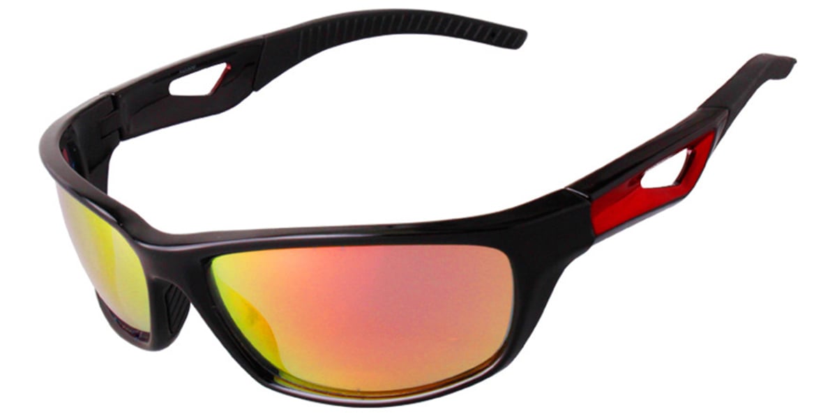 Rectangle Sunglasses bright_black+mirrored_red_polarized