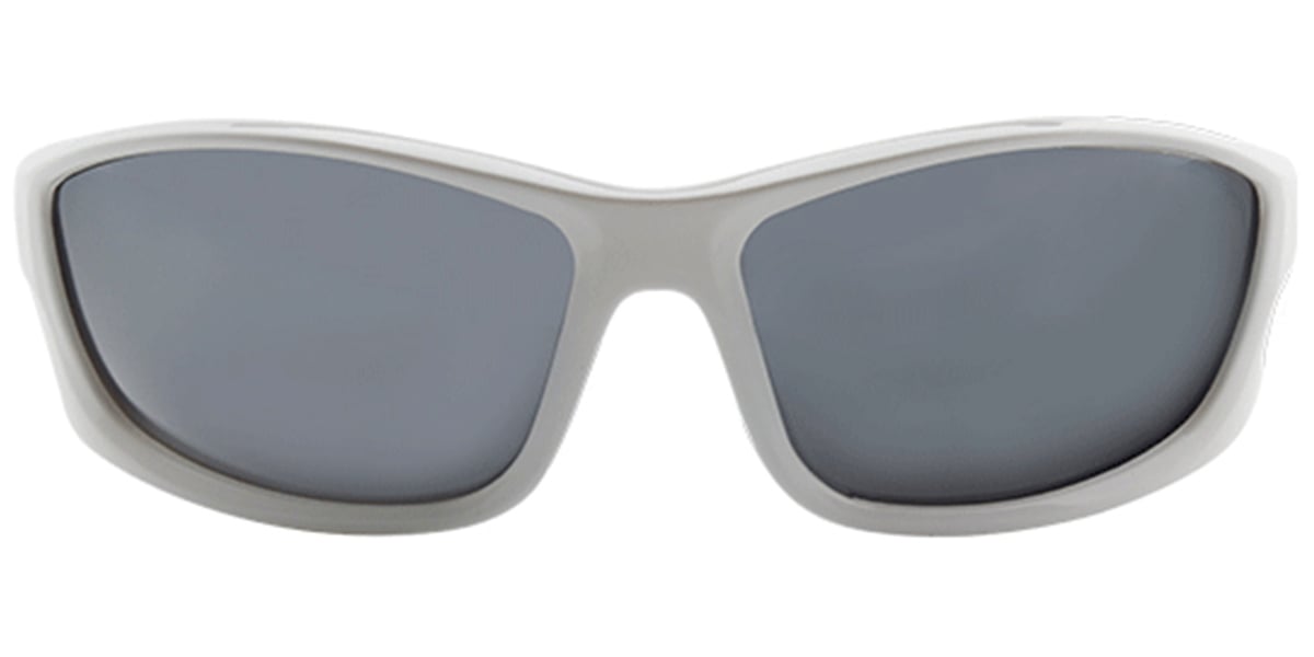 Rectangle Sunglasses white+mirrored_silver_polarized